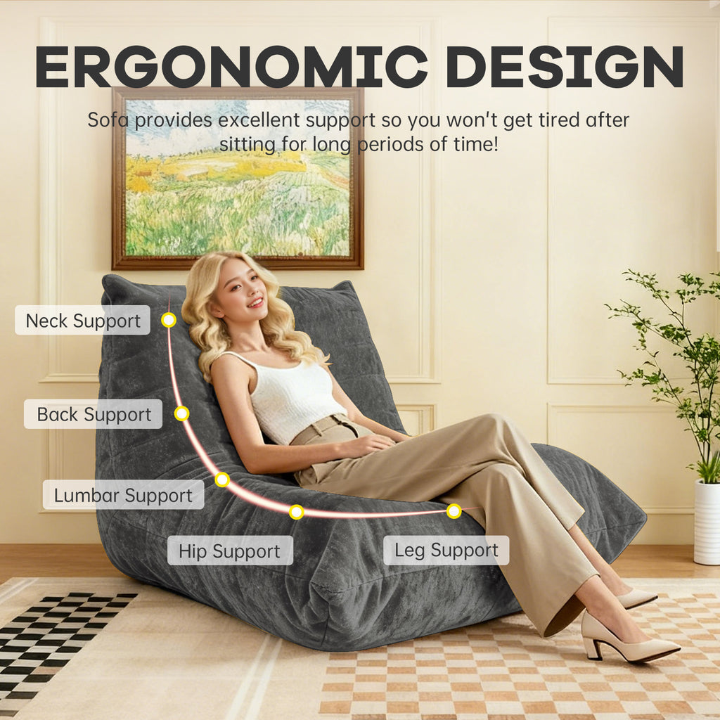 FTMMC-HUISE Ergonomic Bean Bag Chair With 5-Way Body Support